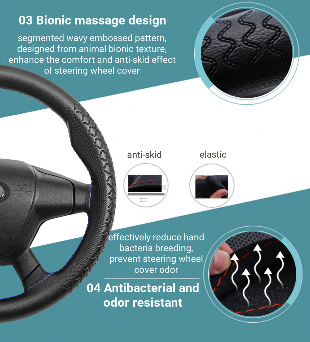 DIY-38cm-Car-Steering-Wheel-Covers-Microfiber-Leather-with-Needles-and-Thread-Universal-1326443