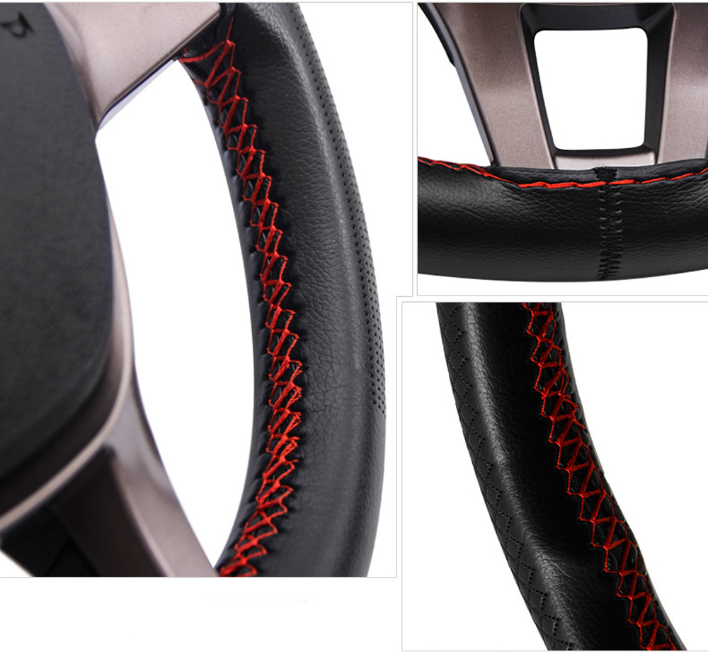 DIY-38cm-Car-Steering-Wheel-Covers-Microfiber-Leather-with-Needles-and-Thread-Universal-1326443