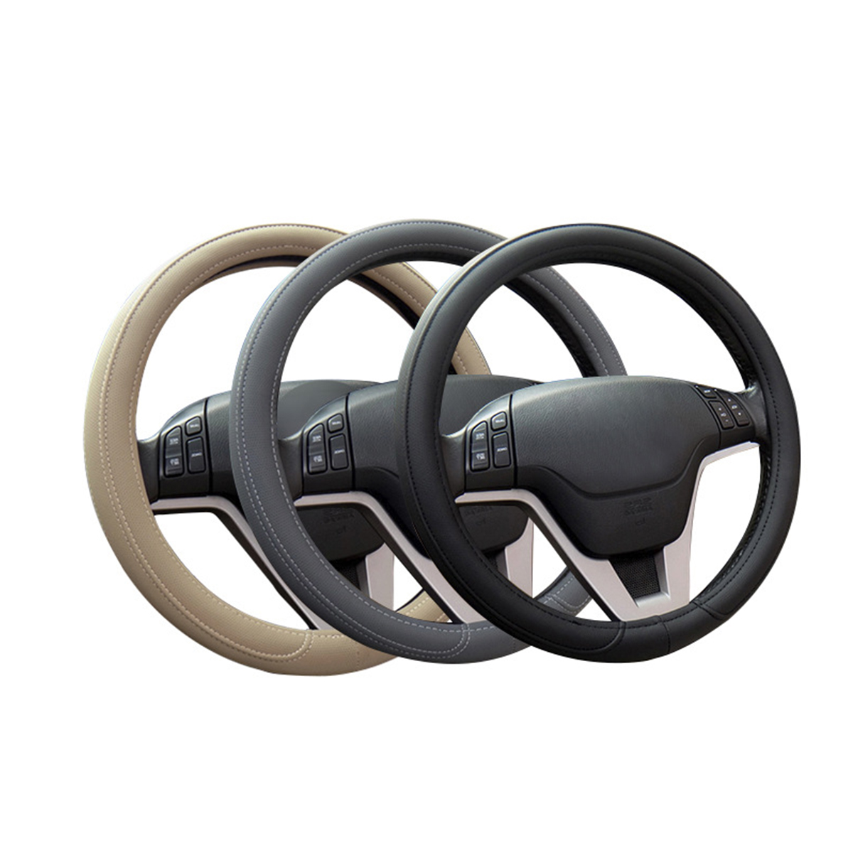Universal-1PCS-Car-Steering-Wheel-Covers-Leather-Strong-Flexibility-36-To-38cm-1643162