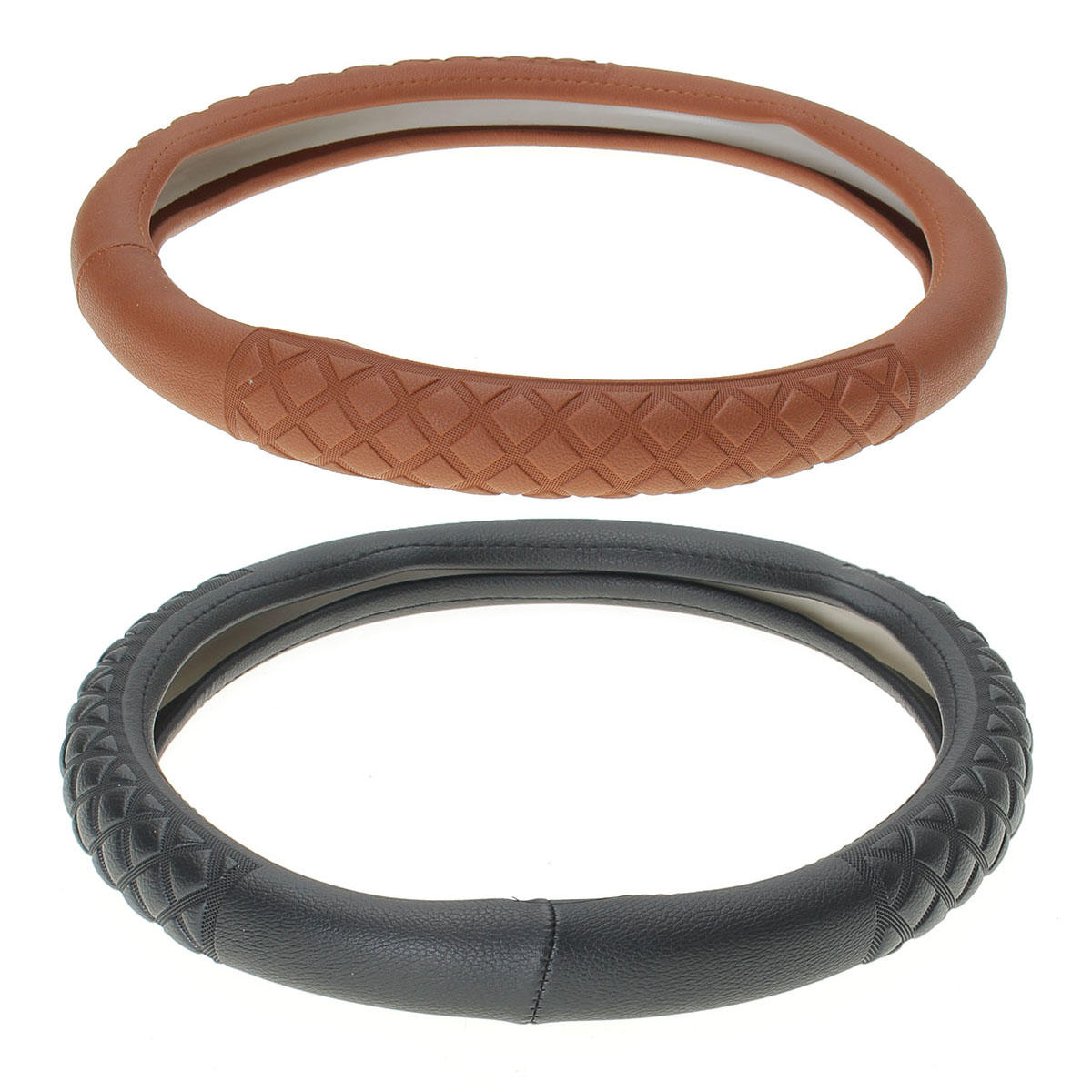 Universal-38cm-Car-3D-Knurling-Leather-Car-Steel-Ring-Wheel-Cover-997368