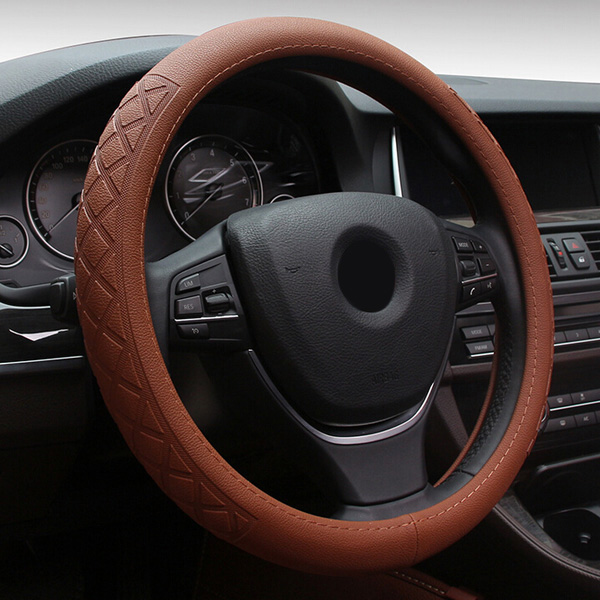 Universal-38cm-Car-3D-Knurling-Leather-Car-Steel-Ring-Wheel-Cover-997368