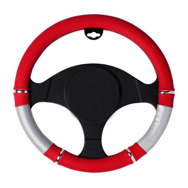 Universal-PVC-Leather-Car-Auto-Truck-Steering-Wheel-Covers-37-39-CM-Red-Silver-1575654