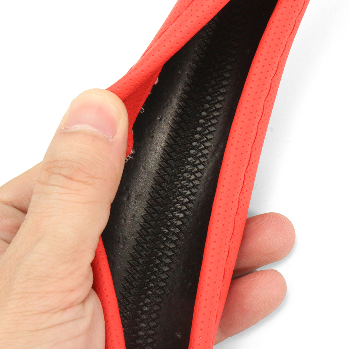 Universal-PVC-Leather-Car-Auto-Truck-Steering-Wheel-Covers-37-39-CM-Red-Silver-1575654