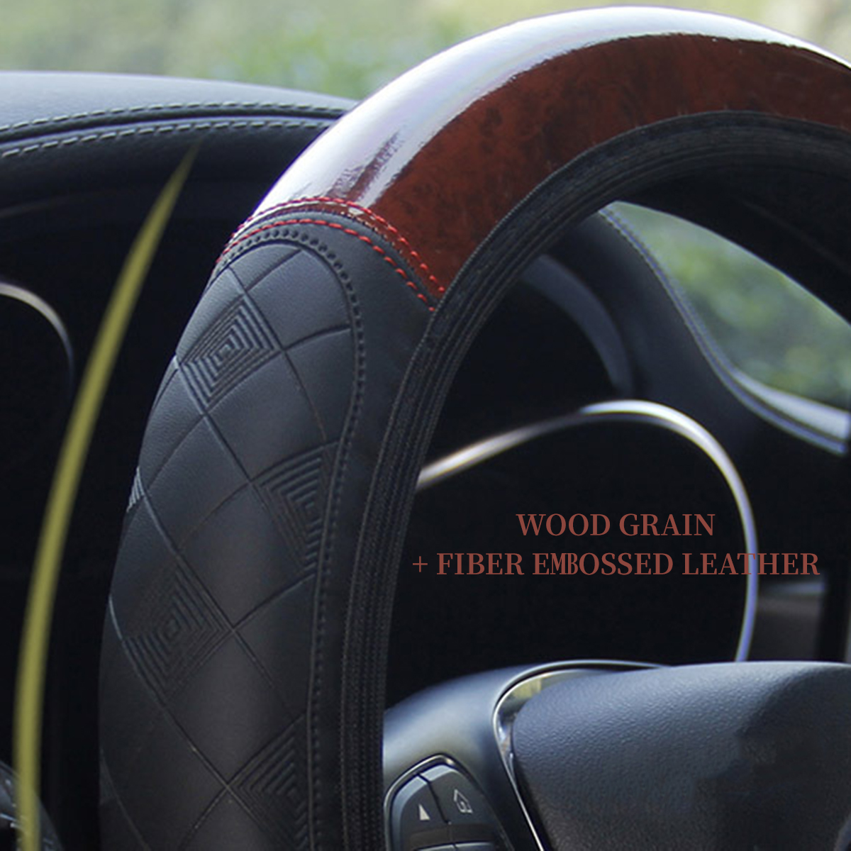 Wood-Grain-Leather-Car-Steering-Wheel-Cover-Protective-Cover-Universal-Non-slip-1763492