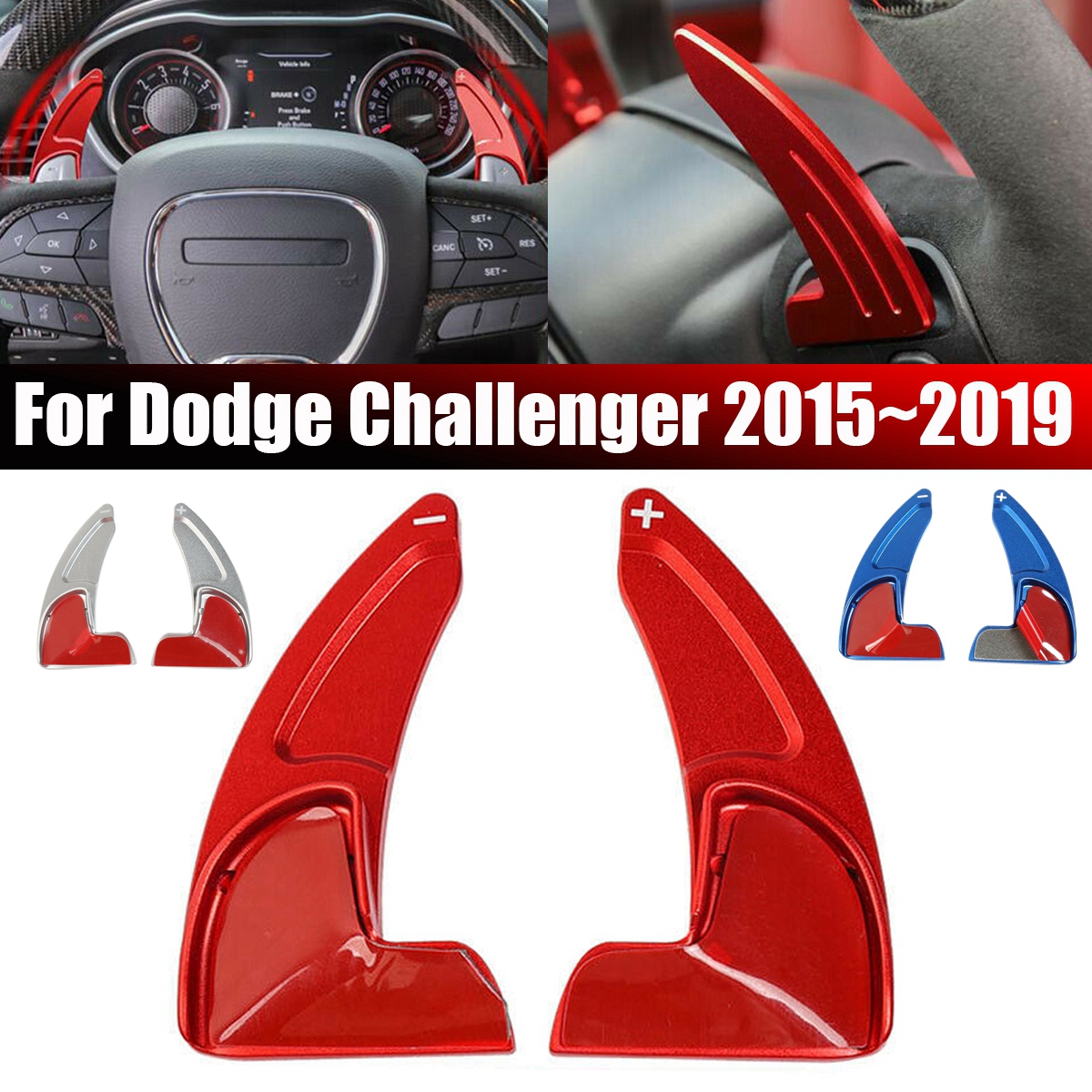 Steering-Wheel-Shift-Paddle-Extended-Shifter-Trim-Aluminum-For-Dodge-Challenger-2015-1784051