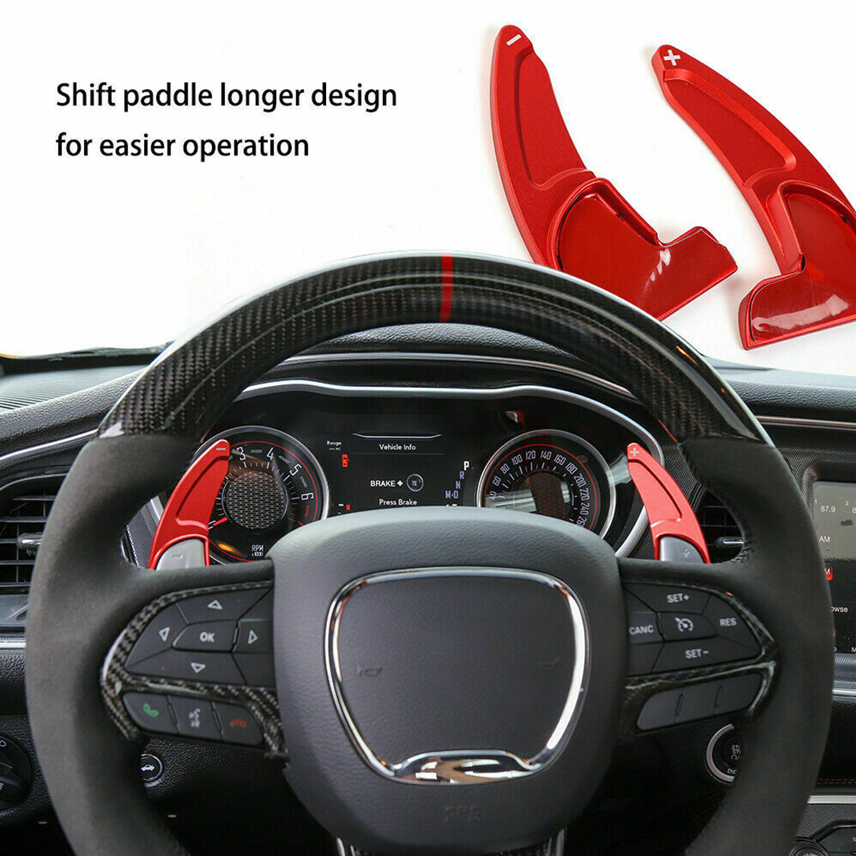 Steering-Wheel-Shift-Paddle-Extended-Shifter-Trim-Aluminum-For-Dodge-Challenger-2015-1784051