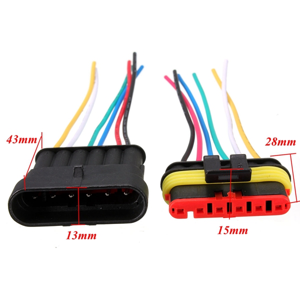 123456-Pin-Car-Motorcycles-Waterproof-Electrical-Connector-Plug-w10cm-Wire-995003
