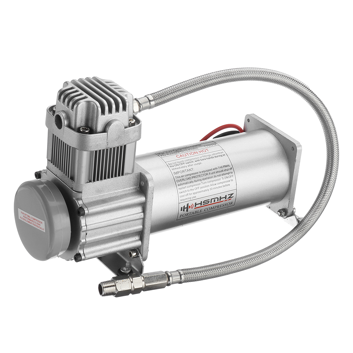 12V-200-PSI-Silver-Air-Compressor-14-Hose-Set-With-Relays-Switch-For-Car-Truck-Train-Honrs-Suspensio-1599606