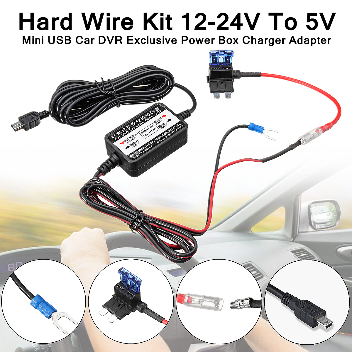12V-24V-Car-Nextbase-Hard-Wire-Kit-Dash-Cam-Camera-1362407