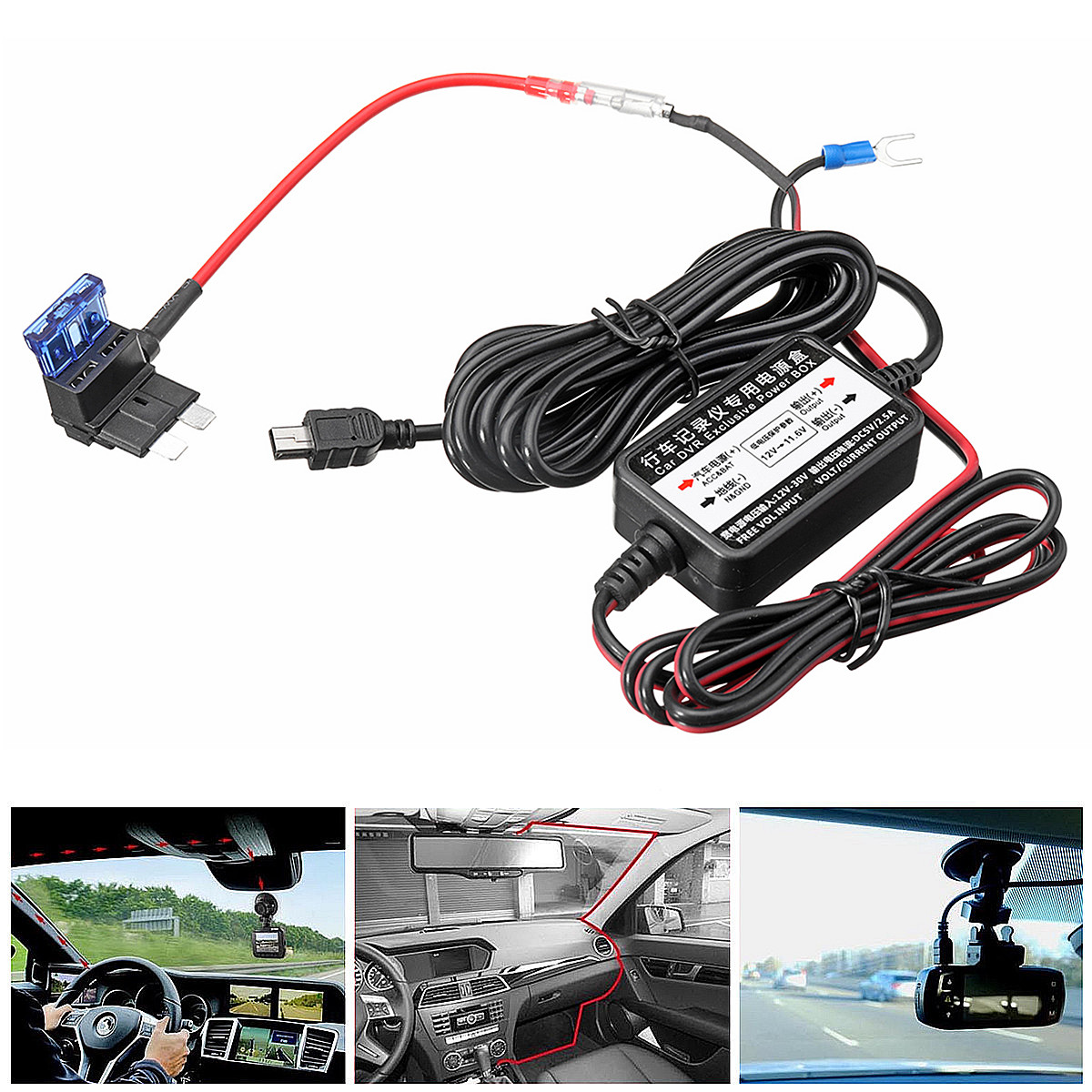 12V-24V-Car-Nextbase-Hard-Wire-Kit-Dash-Cam-Camera-1362407