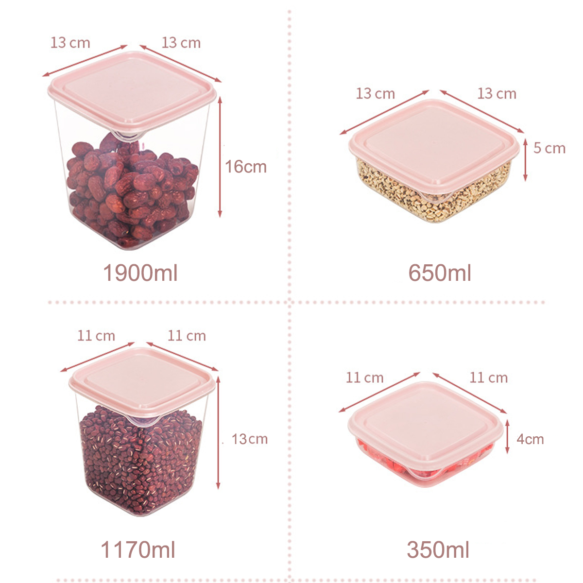 17Pcs-Lunch-Box-Refrigerator-Fresh-Box-Grain-Storage-Box-Microwave-Heating-Sealed-Box-PinkGreen-1651021
