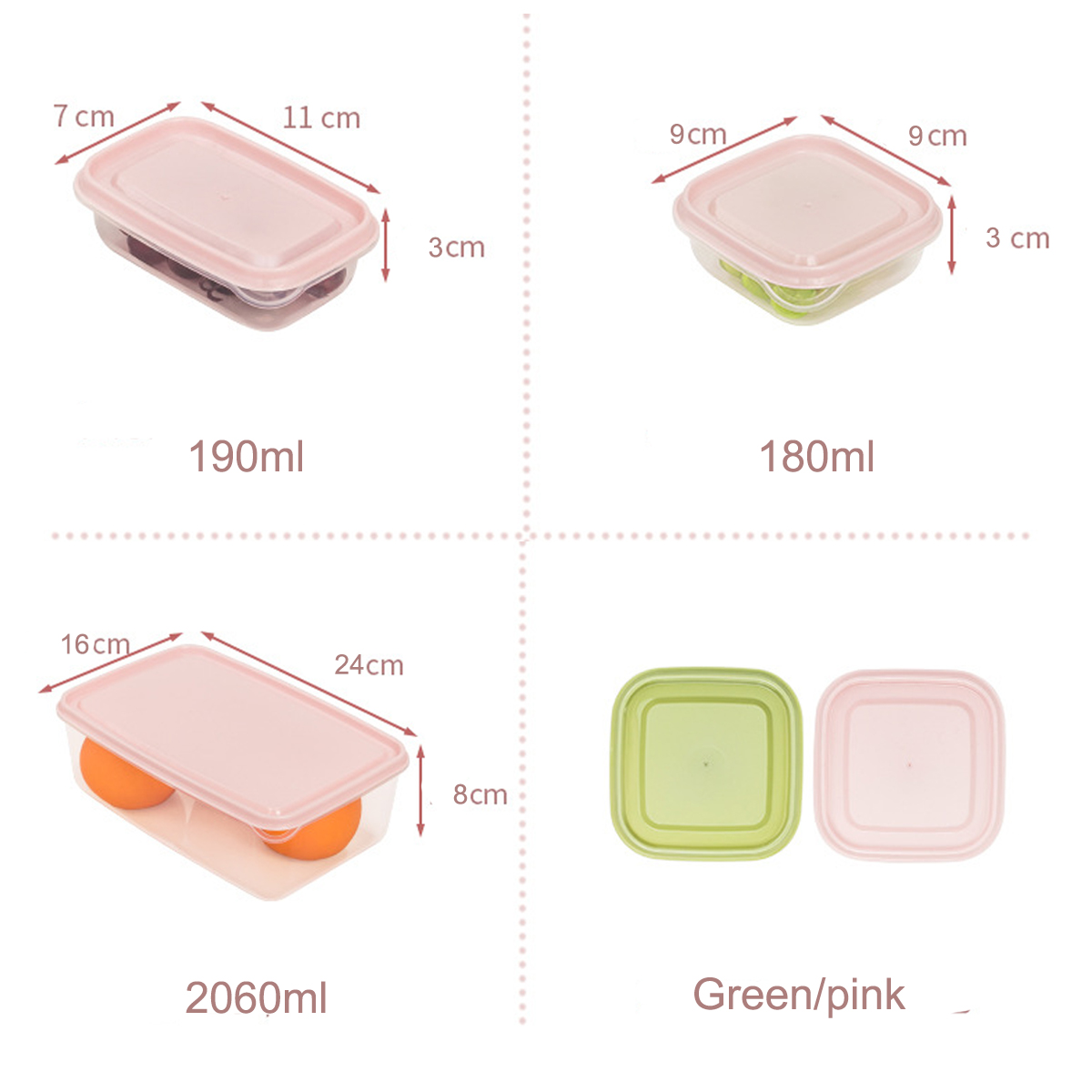 17Pcs-Lunch-Box-Refrigerator-Fresh-Box-Grain-Storage-Box-Microwave-Heating-Sealed-Box-PinkGreen-1651021