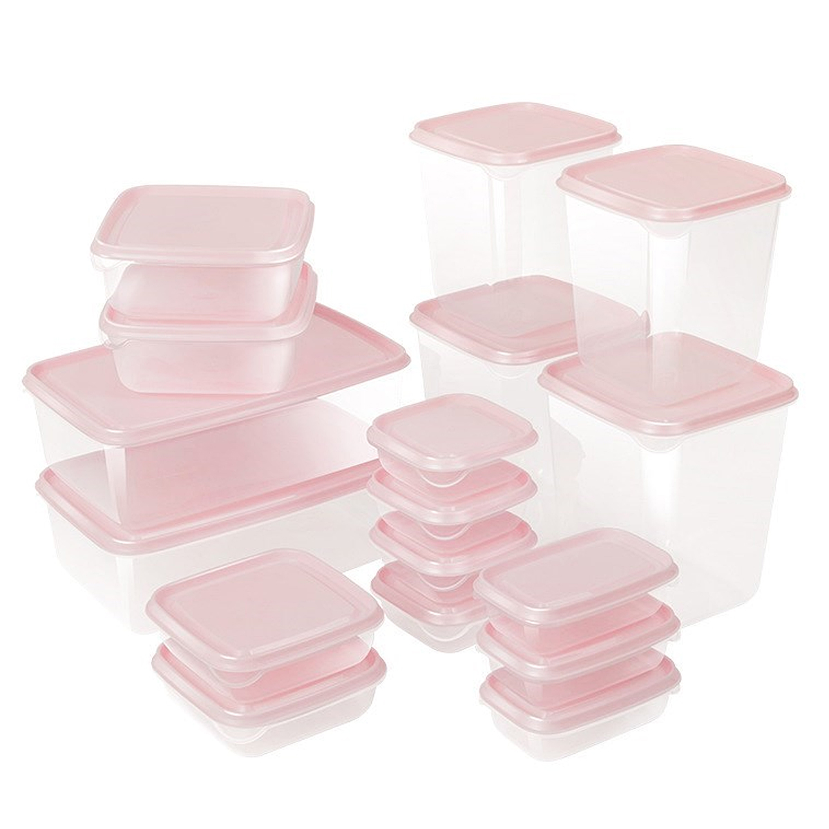 17Pcs-Lunch-Box-Refrigerator-Fresh-Box-Grain-Storage-Box-Microwave-Heating-Sealed-Box-PinkGreen-1651021