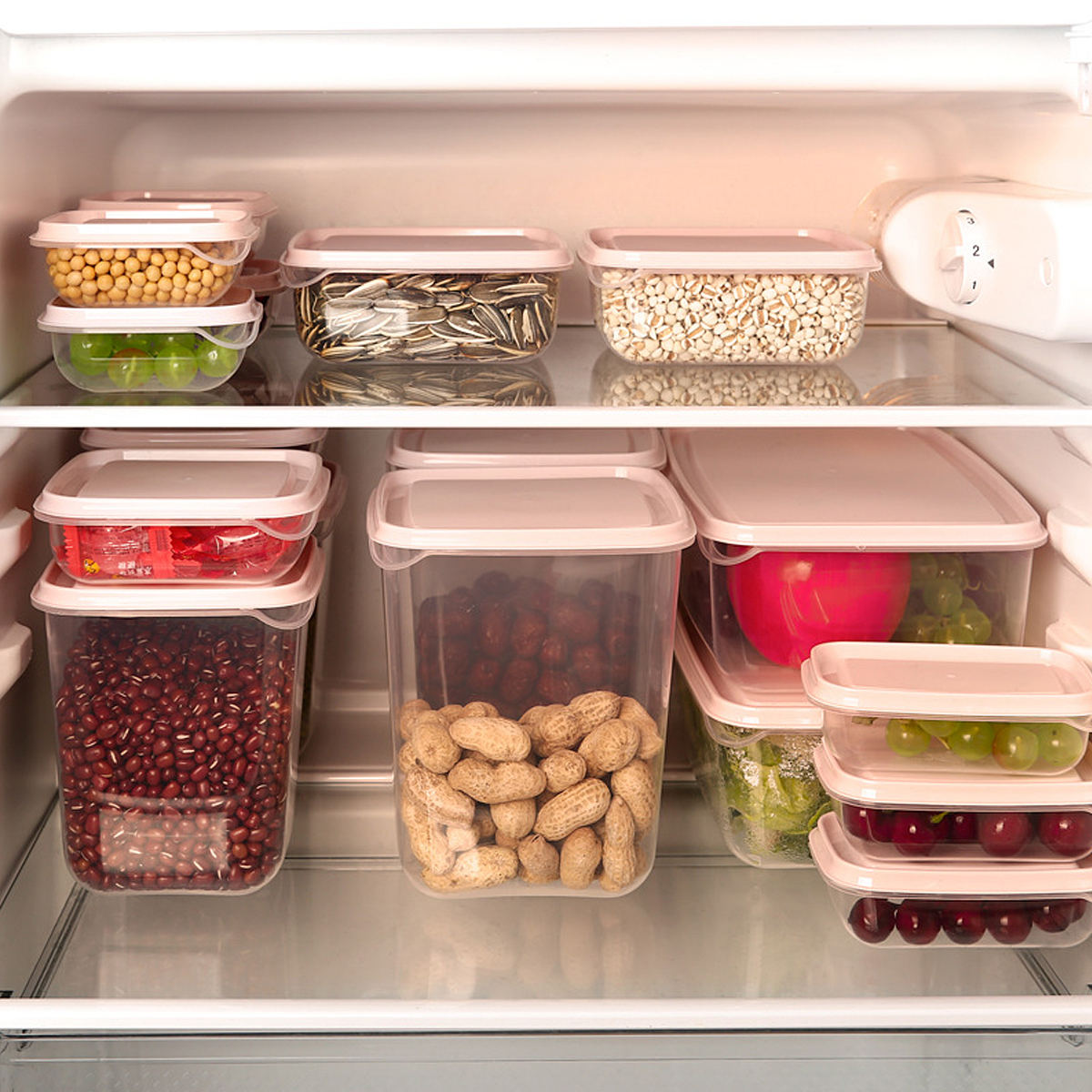 17Pcs-Lunch-Box-Refrigerator-Fresh-Box-Grain-Storage-Box-Microwave-Heating-Sealed-Box-PinkGreen-1651021