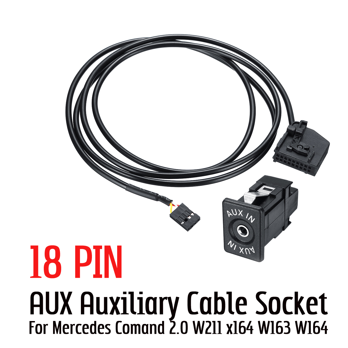 19-PIN-AUX-IN-Audio-Cable-Adapter-For-Mercedes-Comand-20-W211-X164-W163-W164-1694933