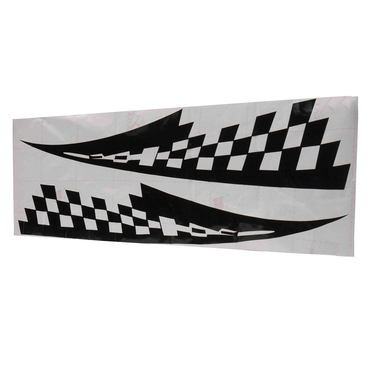 2Pcs-Car-Decal-Vinyl-Graphics-Stickers-Hood-Decals-Checkered-Flags-Stripe-Black--17x77cm-CG169-1639845