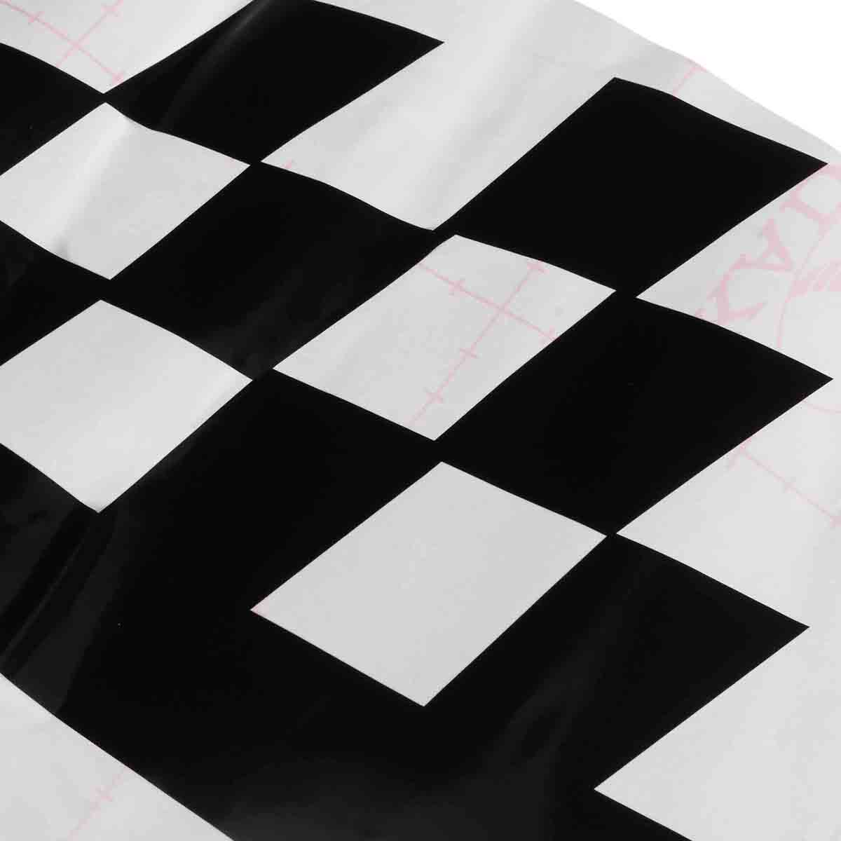 2Pcs-Car-Decal-Vinyl-Graphics-Stickers-Hood-Decals-Checkered-Flags-Stripe-Black--17x77cm-CG169-1639845