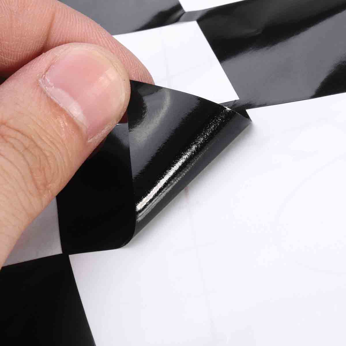 2Pcs-Car-Decal-Vinyl-Graphics-Stickers-Hood-Decals-Checkered-Flags-Stripe-Black--17x77cm-CG169-1639845