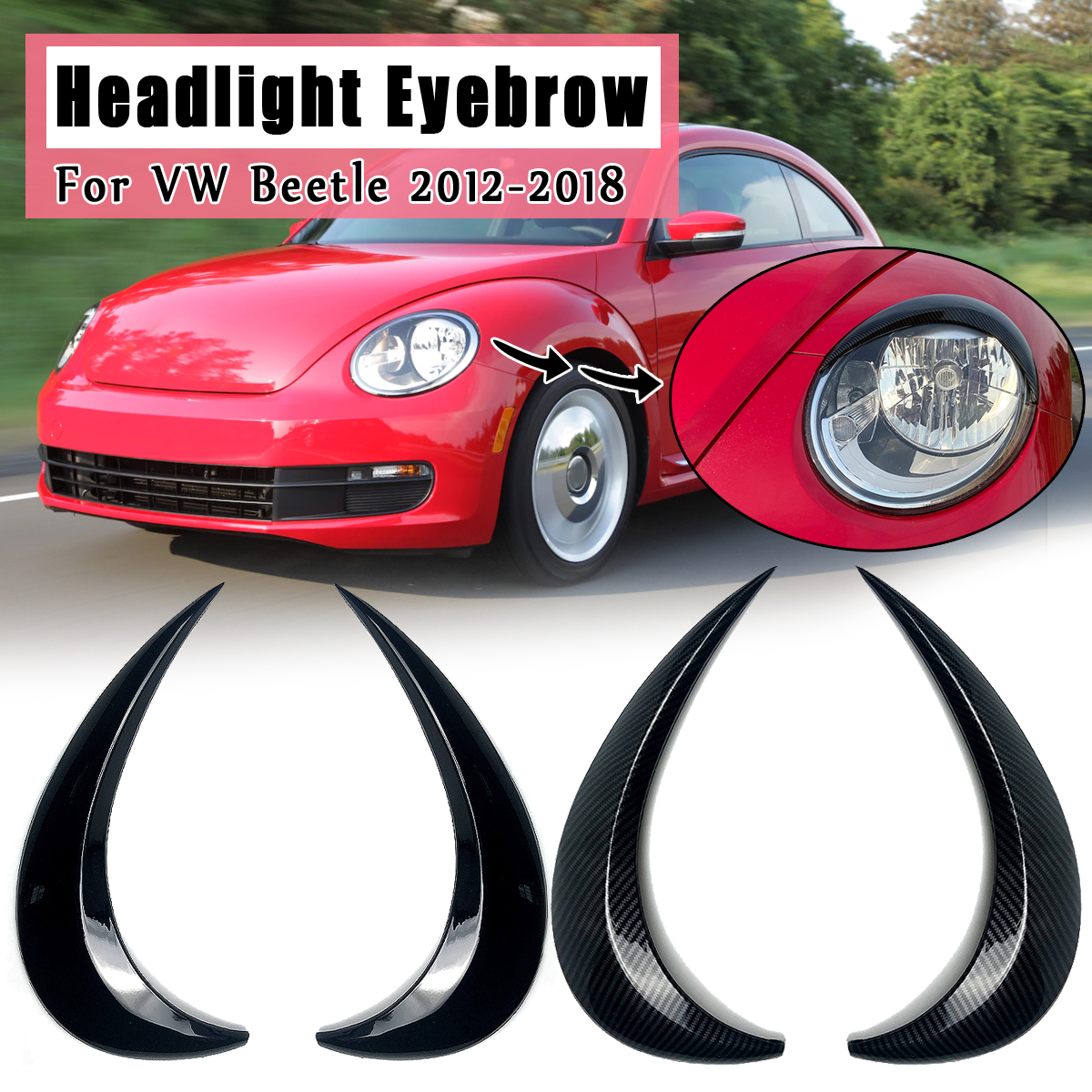 2Pcs-Car-Headlight-Eyelid-Eye-Brown-For-VW-Beetle-2012-2018-1659003