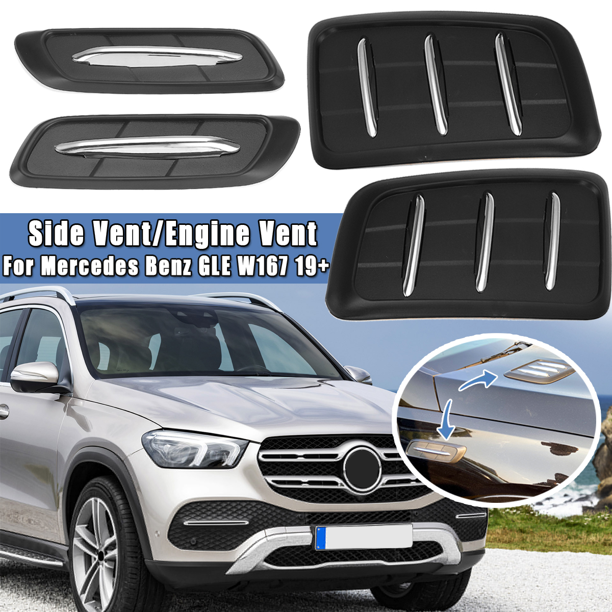 2Pcs-Car-Side-Vent-Engine-Vent-For-Mercedes-Benz-GLE-W167-2019-1659385