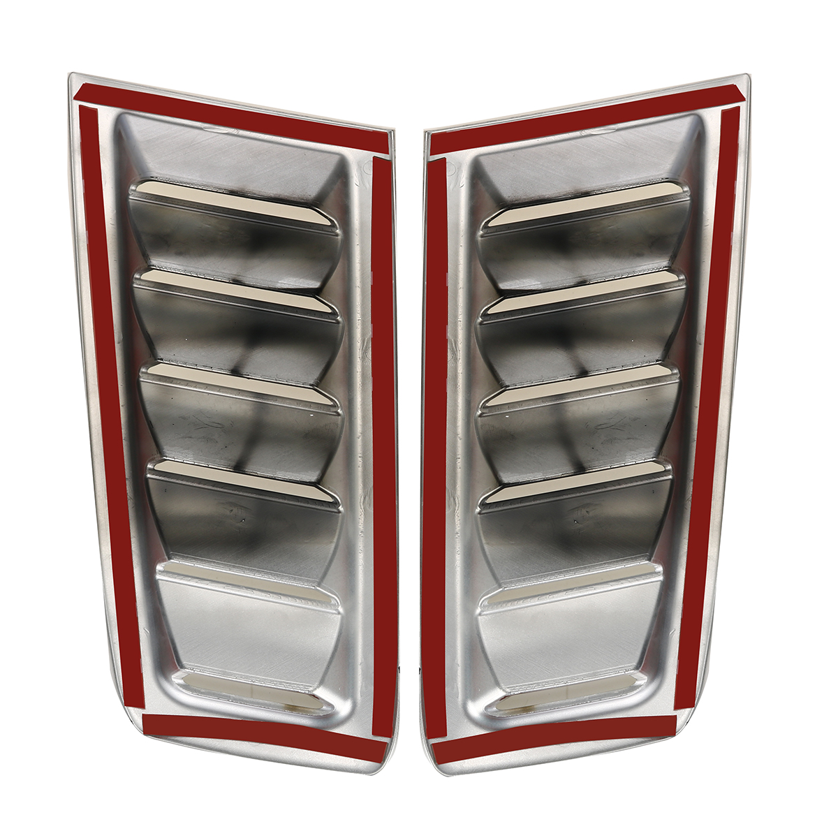 2Pcs-Universal-Car-ABS-Plastic-RS-Style-Bonnet-Vents-Chrome-Silver-With-Free-Tape-1659524