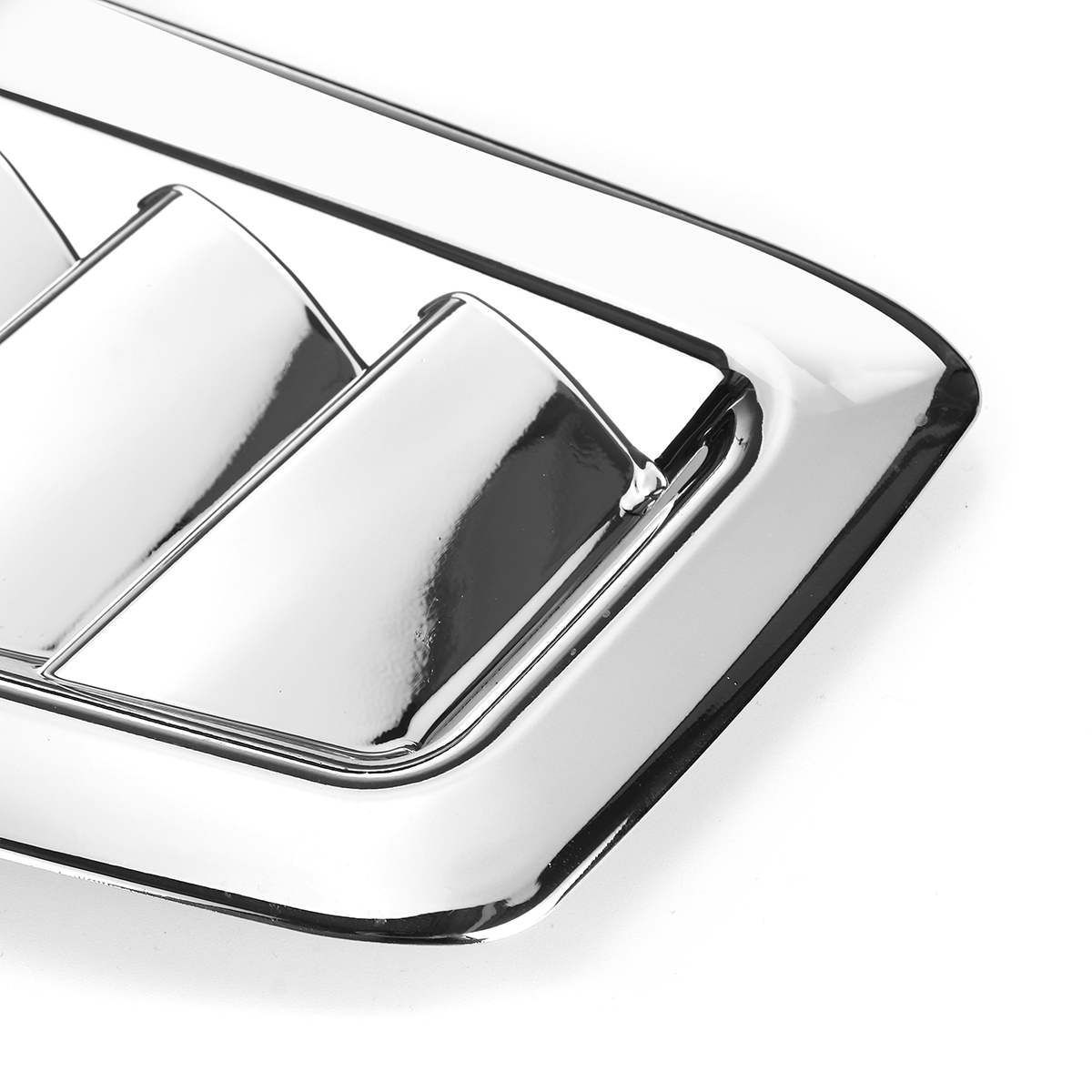 2Pcs-Universal-Car-ABS-Plastic-RS-Style-Bonnet-Vents-Chrome-Silver-With-Free-Tape-1659524