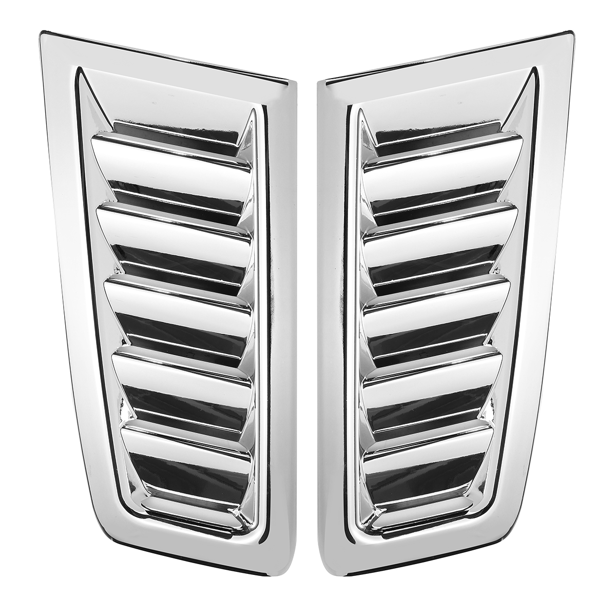 2Pcs-Universal-Car-ABS-Plastic-RS-Style-Bonnet-Vents-Chrome-Silver-With-Free-Tape-1659524