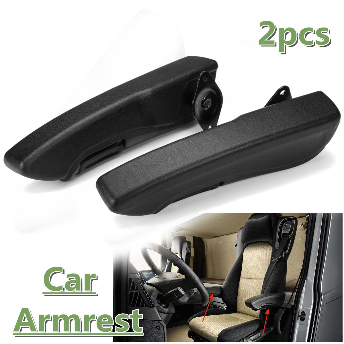 2x-Universal-Car-Truck-Adjustable-Armrest-Arm-Rest-Support-Centre-Console-PU-1512412