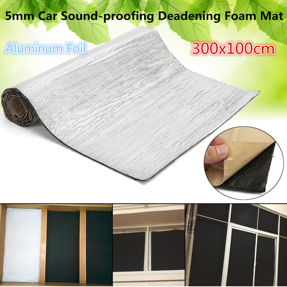 300X100cm-Car-Soundproof-Deadening-Insulation-Foam-Mat-Pad-Aluminum-Foil-1426389