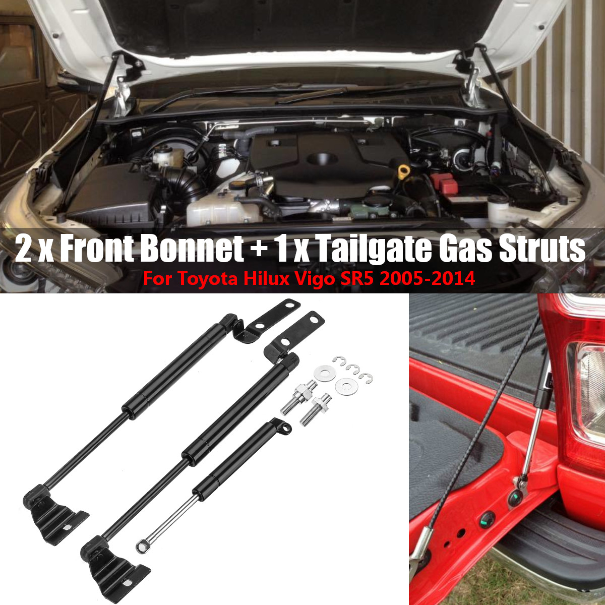 3PCS-Front-BonnetTail-Gate-Gas-Lift-Support-Strut-Bar-For-Toyota-Hilux-Vigo-SR5-2005-2014-1542234