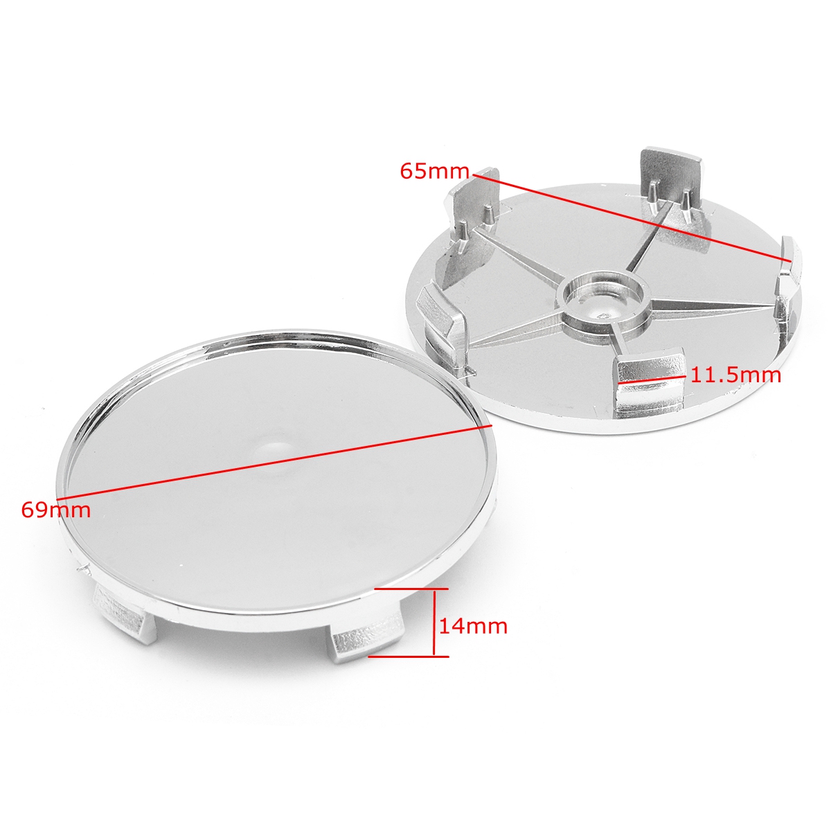 4Pcs-69mm-Silver-ABS-Car-Auto-Wheel-Center-Hub-Cap-1359003