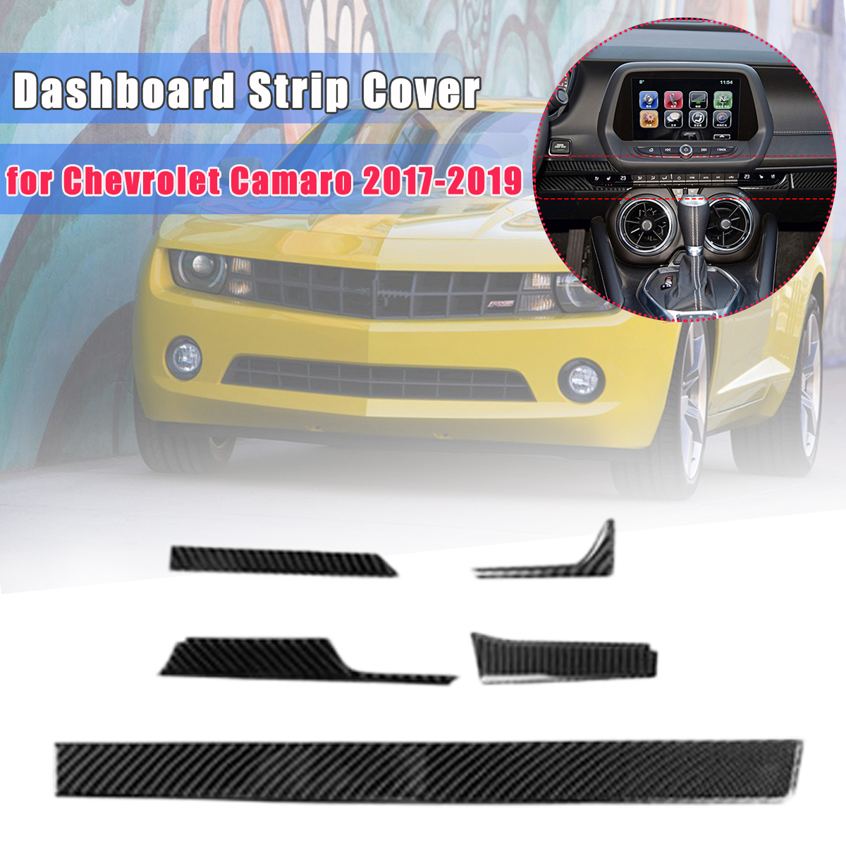 5-Set-Carbon-Fiber-Dashboard-Center-Console-Strip-Cover-Decorations-For-Chevrolet-Camaro-2017-19-1628397