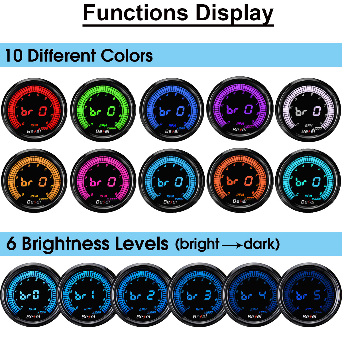 52mm-Tachometer-Gauge-for-Ten-Color-LED-Meter-12V-Car-Gauge--0-9000RPM-1526490