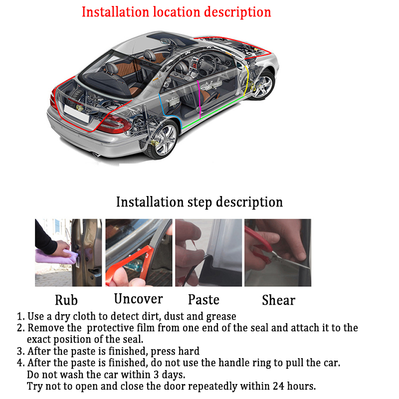 8-Pcs-Car-Door-Dustproof-Sealing-Strip-Noise-Reduction-For-Tesla-MODEL-3SX-1556092