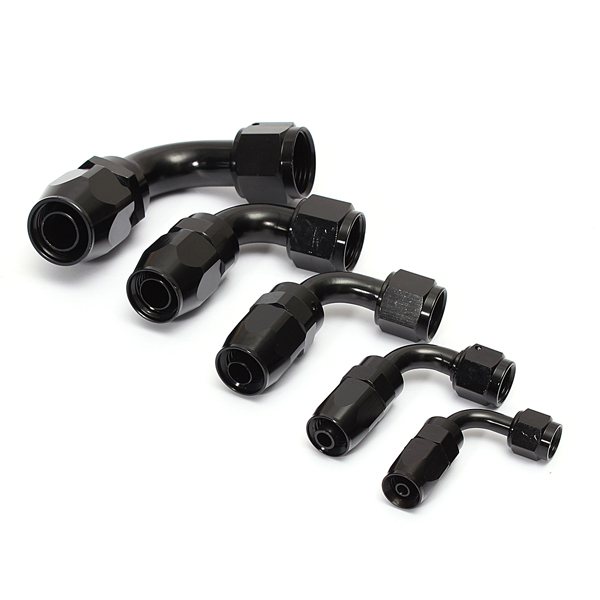 90-Degree-Black-Swivel-Hose-End-Fitting-Smooth-Flow-For-AN-Braided-934206