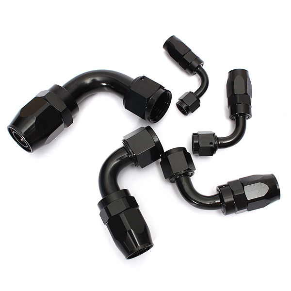 90-Degree-Black-Swivel-Hose-End-Fitting-Smooth-Flow-For-AN-Braided-934206