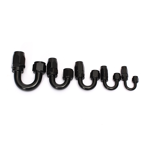 AN-180-Degree-Car-Swivel-Hose-End-For-Braided-Nylon-Black-Aluminum-934196