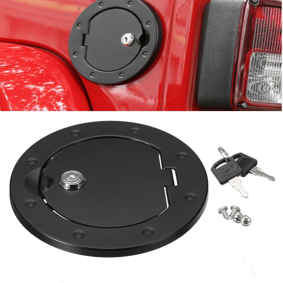 Aluminum-Alloy-Locking-Fuel-Tank-Gas-Cover-Housing-for-Jeep-JK-07-16-1284197