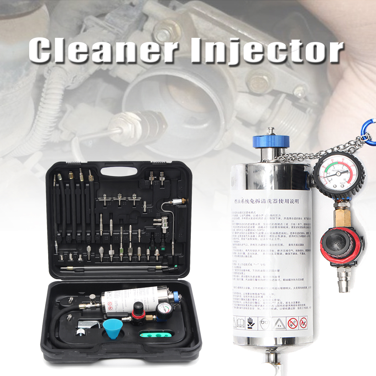 Auto-Non-Dismantle-Fuel-System-Cleaner-Injector-Tools-Kit--Test-For-Petrol-EFI-Throttle-1597924