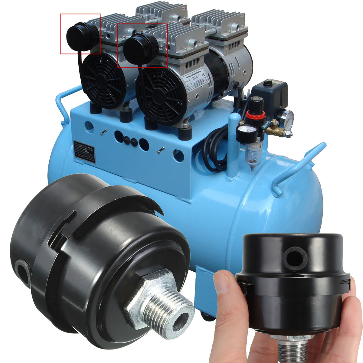 Black-Metal-38BSP-16mm-Thread-Dia-Air-Compressor-Intake-Filter-Muffler-Silencer-1632201