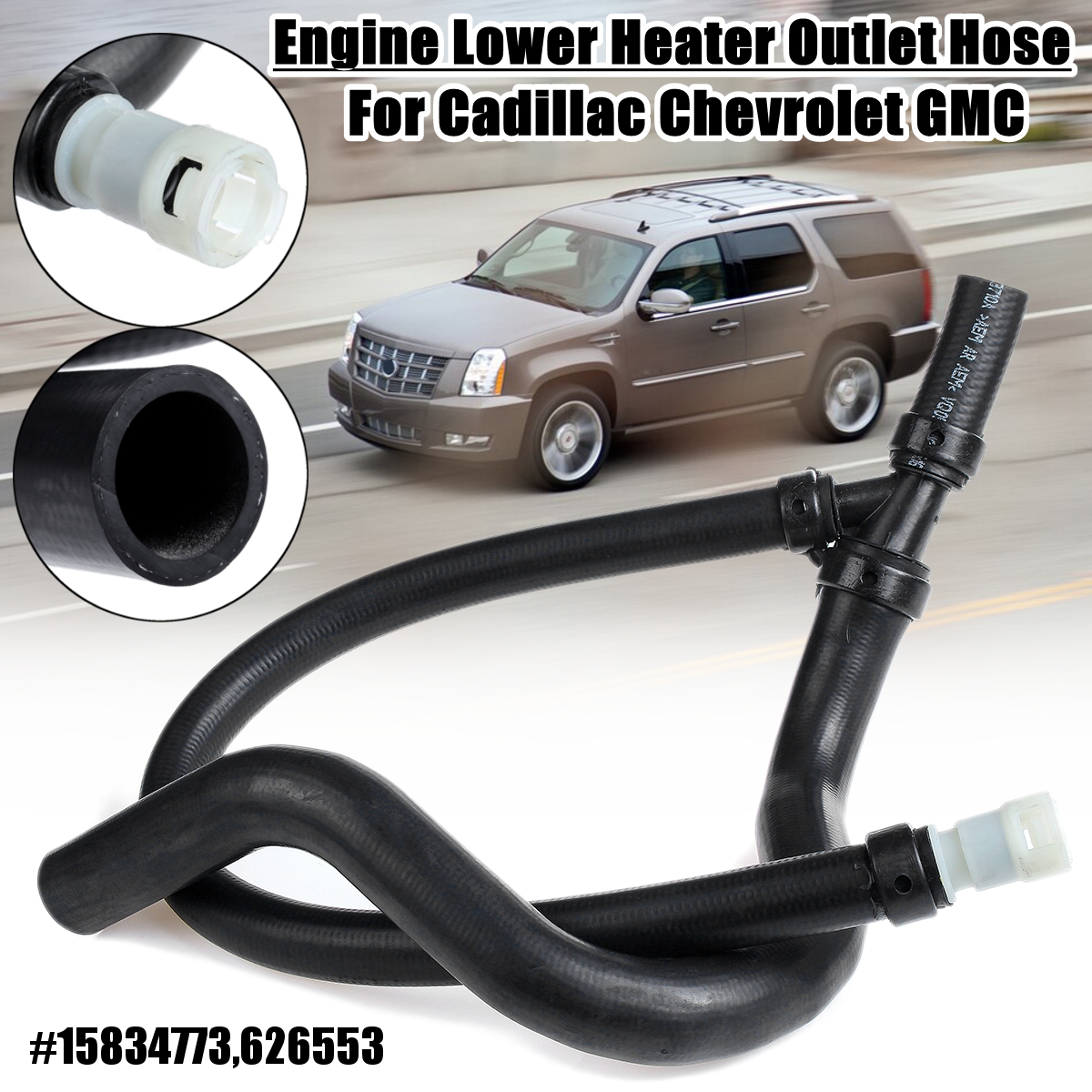 Car-Engine-Lower-Heater-Outlet-Fuel-Hose-For-Cadillac-Chevrolet-GMC-1632193
