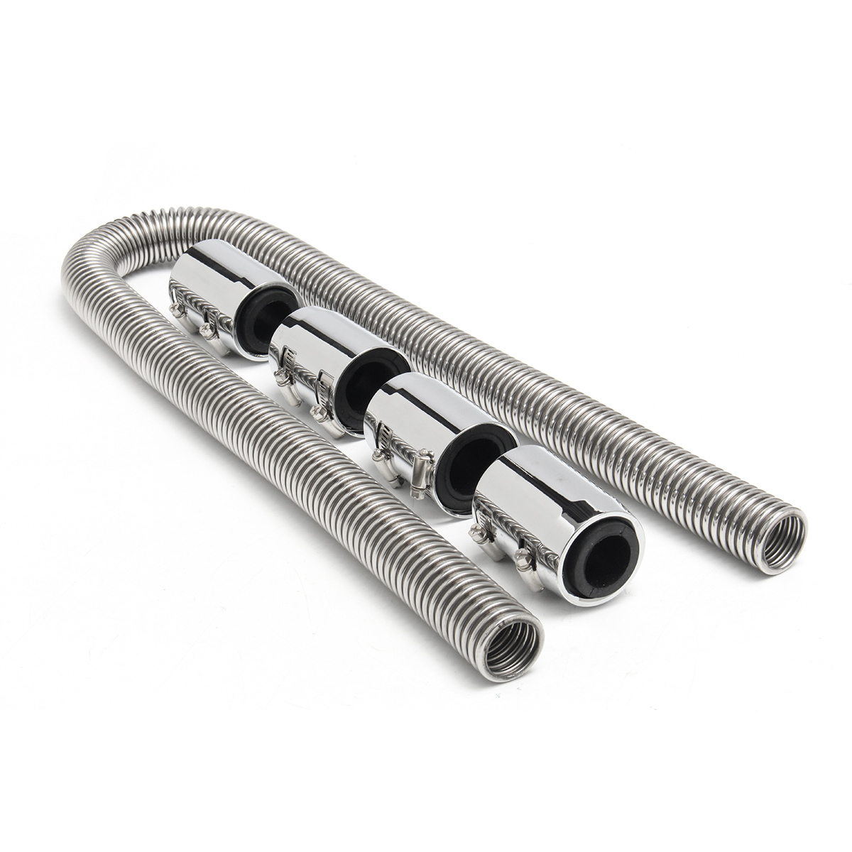 Car-Off-Road-48-Inch-Silver-Stainless-Steel-Radiator-Coolant-Water-Hose--Cover-Kit-1172160