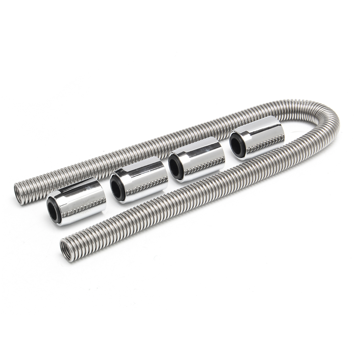 Car-Off-Road-48-Inch-Silver-Stainless-Steel-Radiator-Coolant-Water-Hose--Cover-Kit-1172160