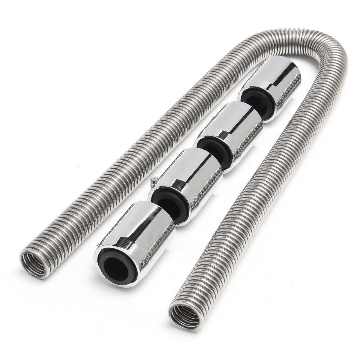 Car-Off-Road-48-Inch-Silver-Stainless-Steel-Radiator-Coolant-Water-Hose--Cover-Kit-1172160