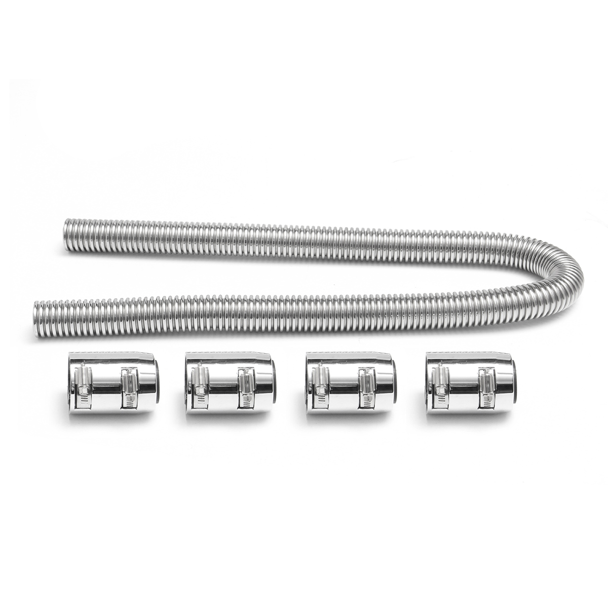 Car-Off-Road-48-Inch-Silver-Stainless-Steel-Radiator-Coolant-Water-Hose--Cover-Kit-1172160