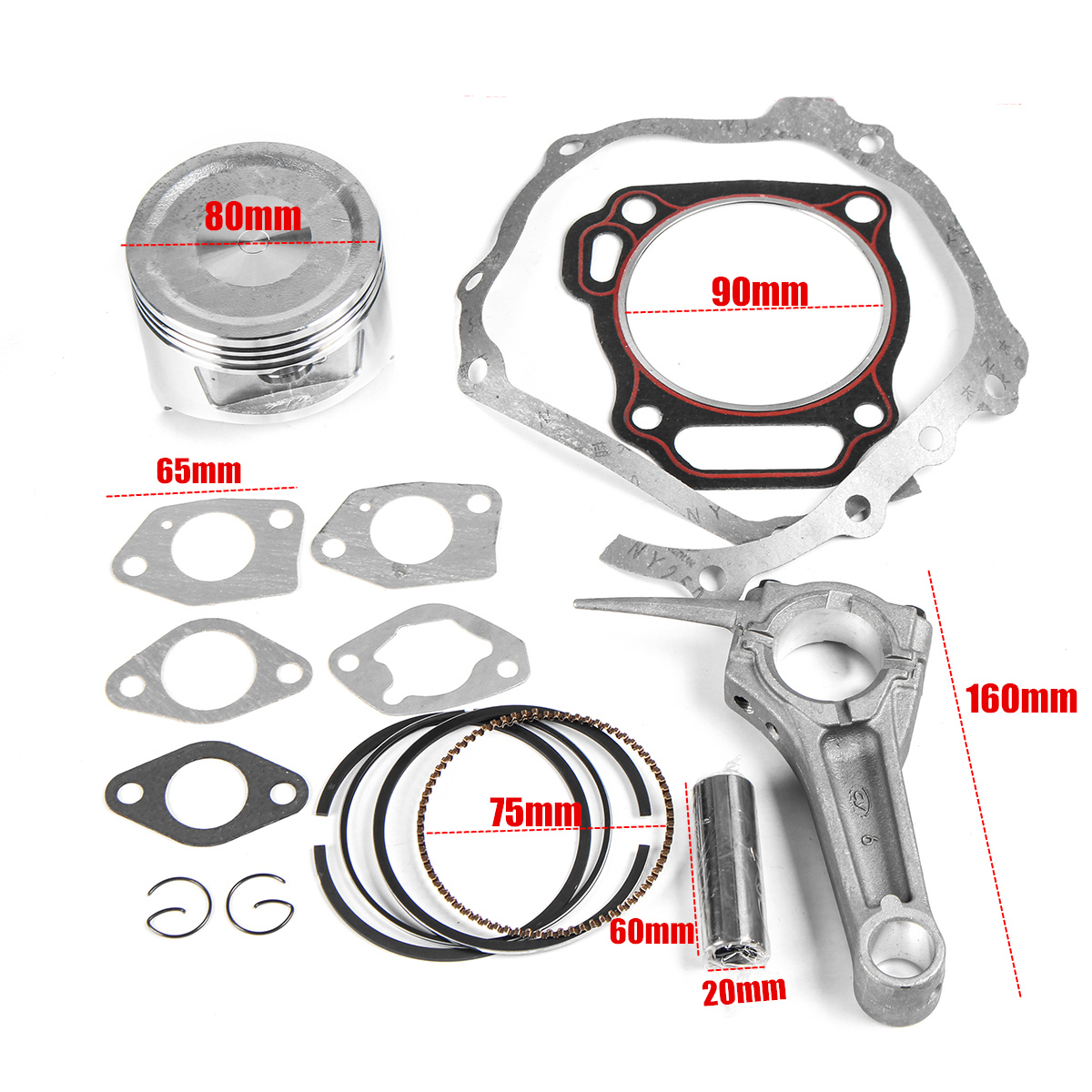 Car-Piston-Ring-Pin-Clips-Connecting-Rod-Gasket-Set-Suit-For-HONDA-GX390-Engine-1250293