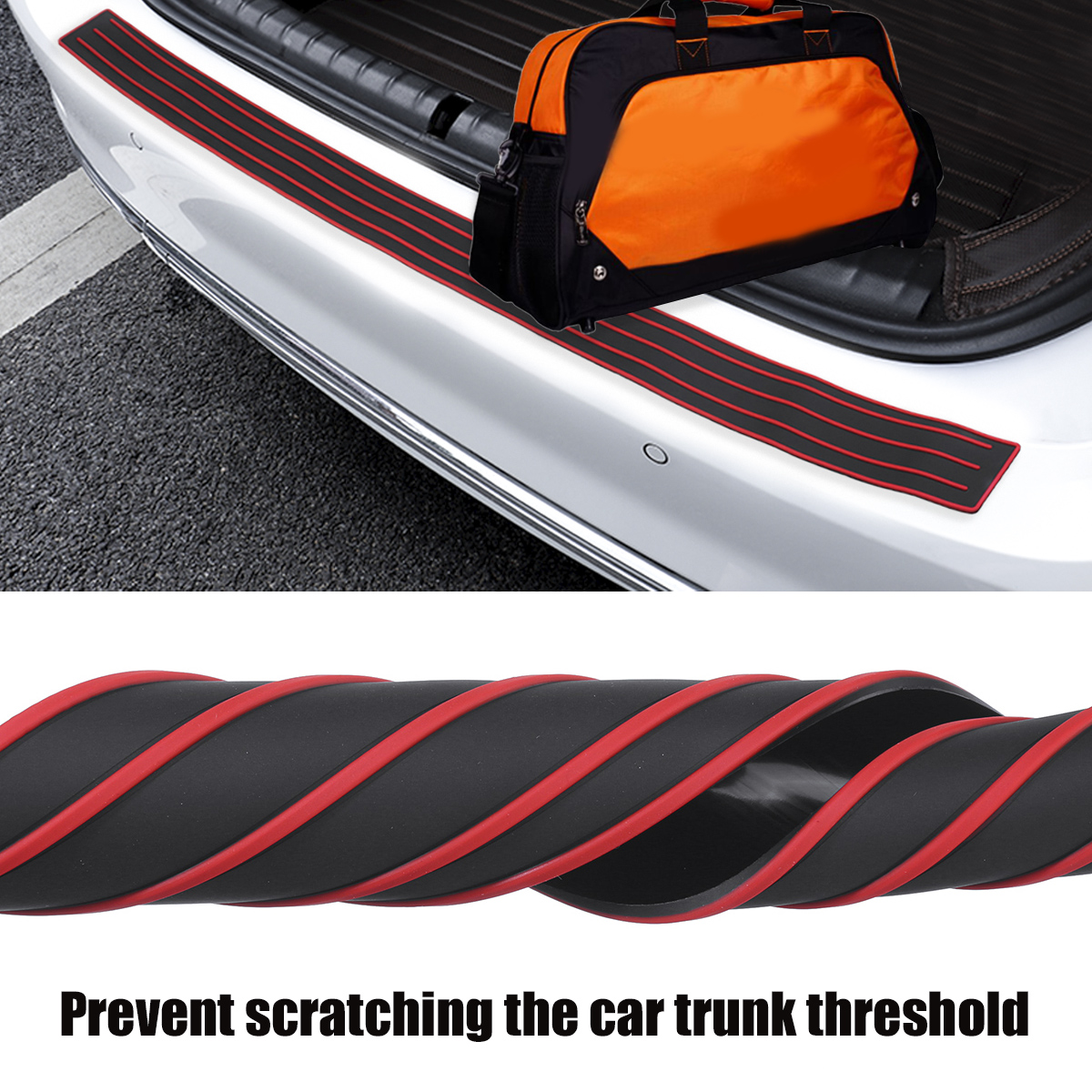 Car-Rear-Bumper-Sill-Body-Guard-Protector-Rubber-Plate-Trim-Cover-Strip-90Cm-1658475