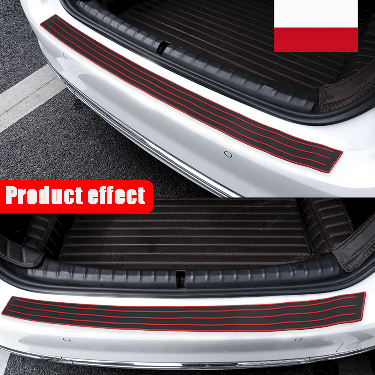 Car-Rear-Bumper-Sill-Body-Guard-Protector-Rubber-Plate-Trim-Cover-Strip-90Cm-1658475