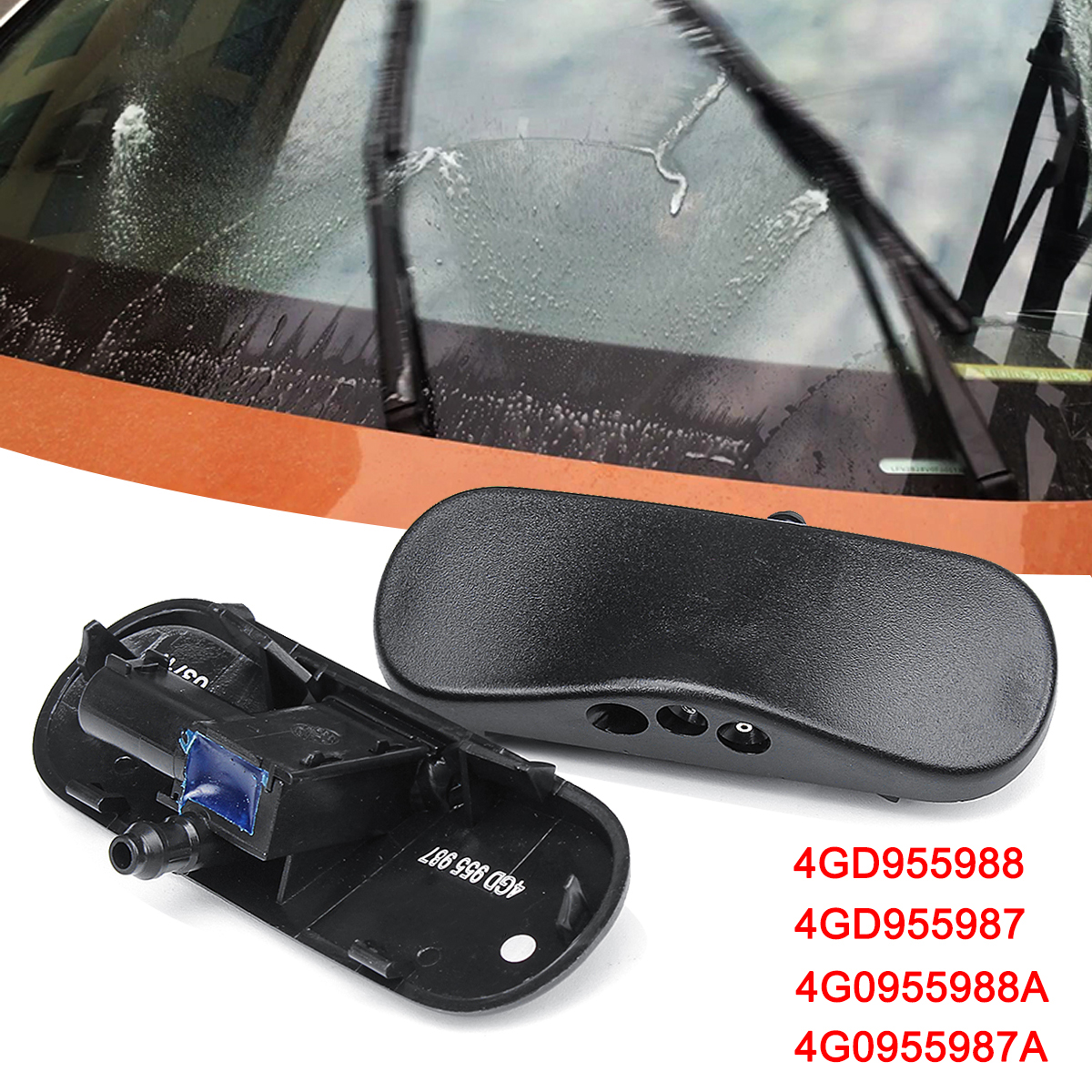 Car-Windshield-Washer-Heated-Nozzels-Jets-For-Audi-A6-RS6-S7-A7-4G0955988A-4G0955987A-1574974