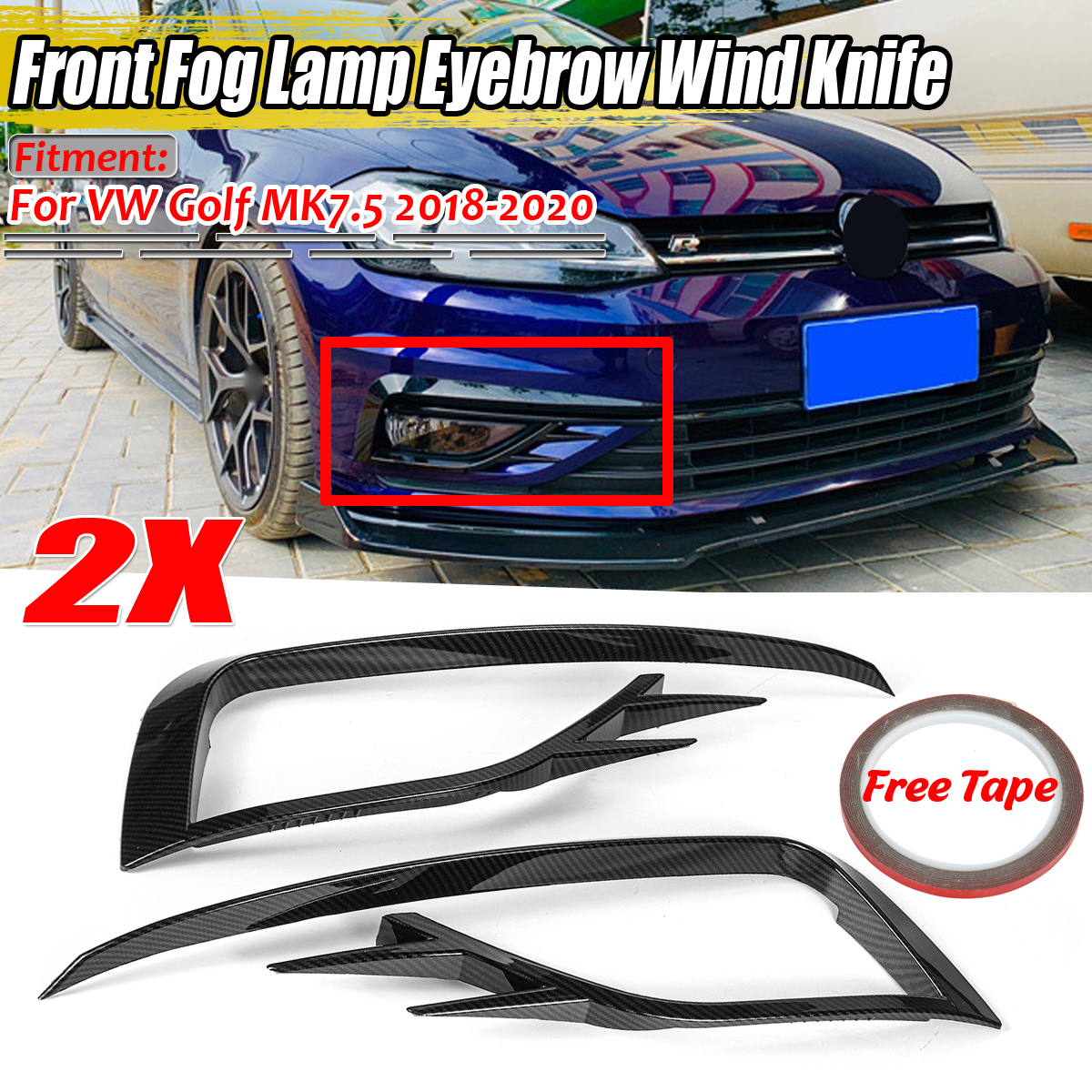 Carbon-Fiber-Look-Front-Fog-Lamp-Light-Eyebrow-For-VW-Golf-MK75-2018-2020-1700192